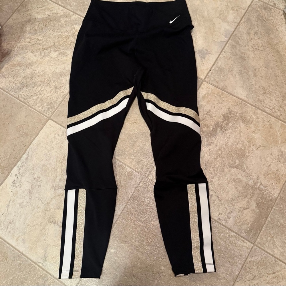 Nike Black sparkle detail Dri-FIT Leggings